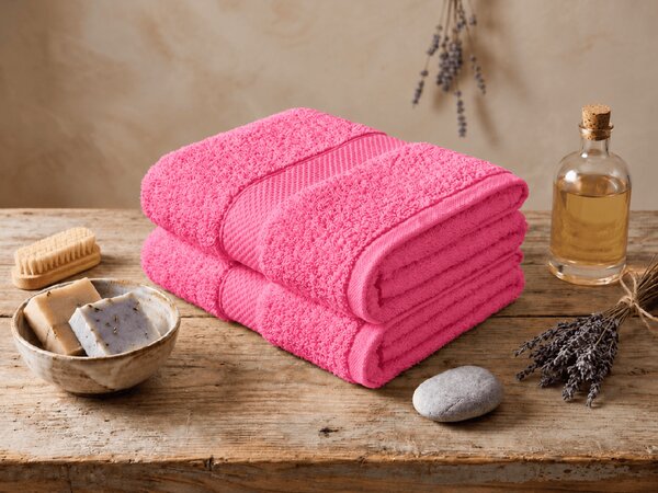 Prosop EMBORIA 50x100 cm roz, 100% bumbac