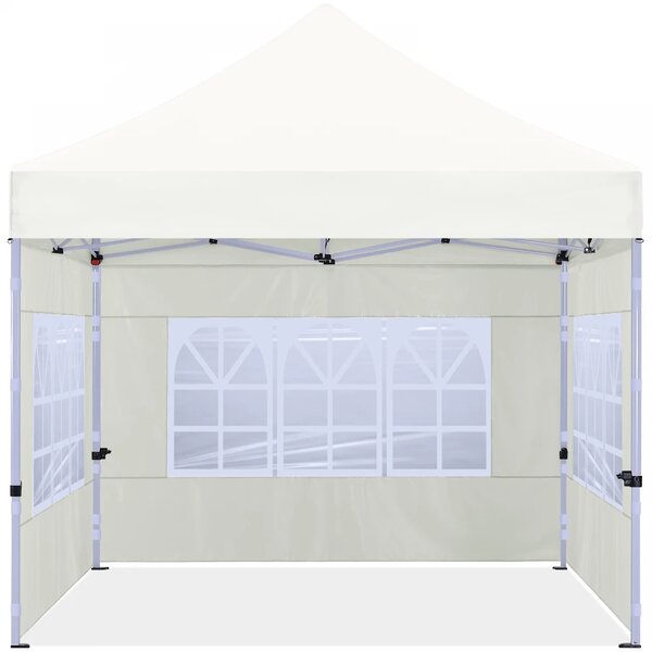 ABCCANOPY – Cort pliabil 3x3 m, înălțime reglabilă 3 trepte, pereți cu ferestre transparente, impermeabil, Bej