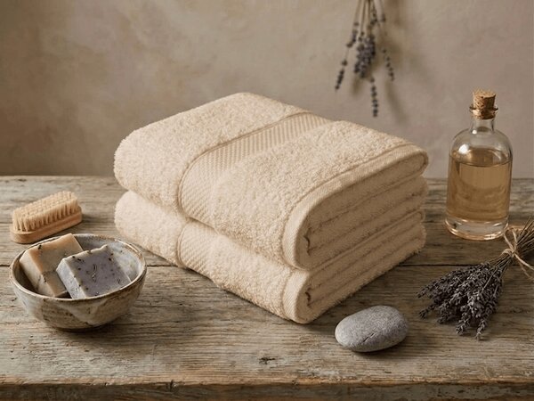 Prosop EMBORIA 50x100 cm bej, 100% bumbac