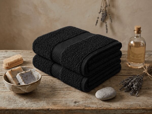 Prosop EMBORIA 50x100 cm negru, 100% bumbac