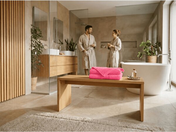 Prosop EMBORIA 50x100 cm roz, 100% bumbac