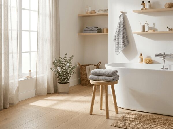 Prosop EMBORIA 50x100 cm gri deschis, 100% bumbac