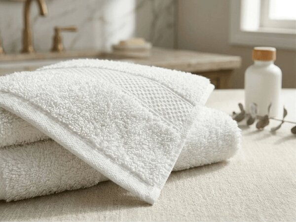 Prosop EMBORIA 50x100 cm alb, 100% bumbac