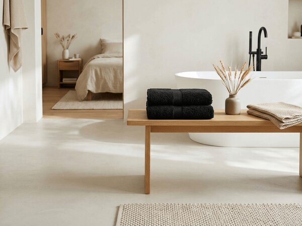 Prosop EMBORIA 50x100 cm negru, 100% bumbac