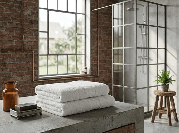 Prosop EMBORIA 50x100 cm alb, 100% bumbac