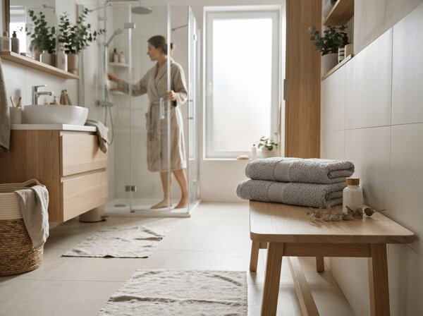 Prosop EMBORIA 50x100 cm gri deschis, 100% bumbac