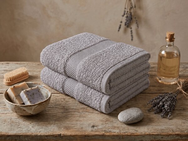 Prosop EMBORIA 50x100 cm gri deschis, 100% bumbac