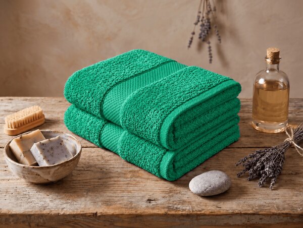 Prosop EMBORIA 50x100 cm verde, 100% bumbac