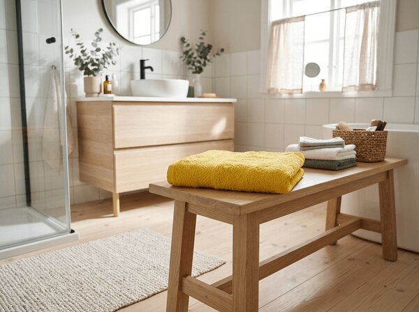 Prosop EMBORIA 50x100 cm galben, 100% bumbac