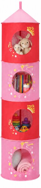 Cos suspendat pentru jucarii PRINCESS 120x30 cm, roz/rosu