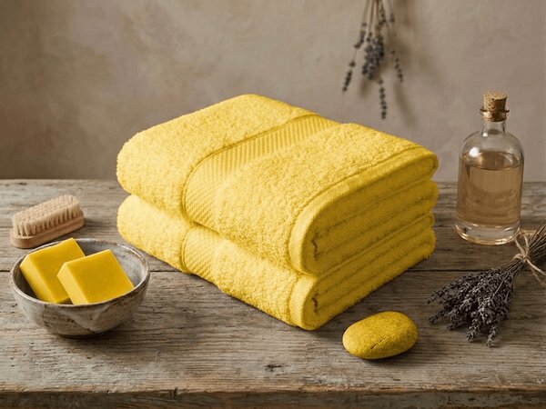 Prosop EMBORIA 50x100 cm galben, 100% bumbac