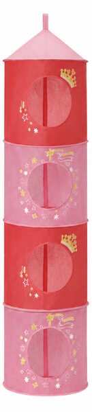 Cos suspendat pentru jucarii PRINCESS 120x30 cm, roz/rosu