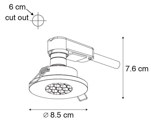 Set de 6 spoturi încastrate moderne pentru baie alb IP54 - Shed Honey