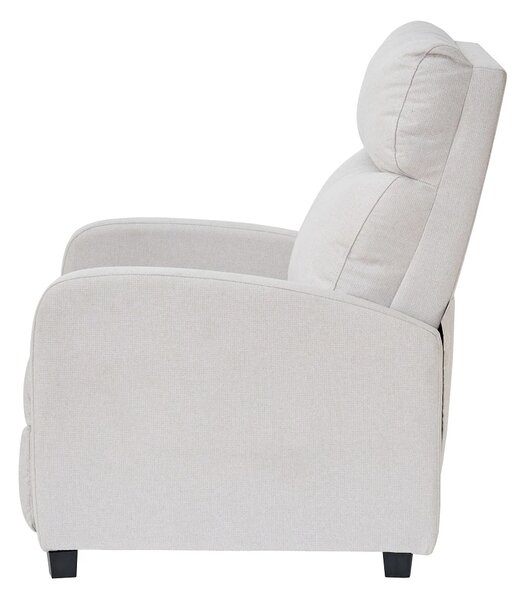 Fotoliu de relaxare, Spatar Rabatabil 135°, Suport picioare extensibil, Material textil, Bej Barrel-03