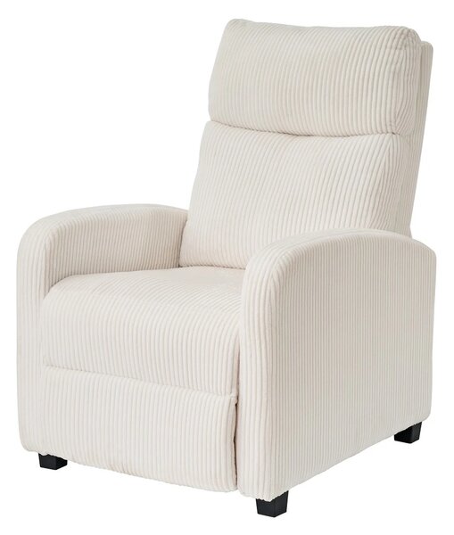 Fotoliu de relaxare, Spatar Rabatabil 135°, Suport picioare extensibil, Material textil Corduroy, Bej 033-1