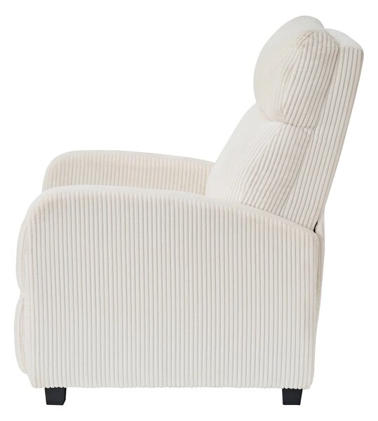Fotoliu de relaxare, Spatar Rabatabil 135°, Suport picioare extensibil, Material textil Corduroy, Bej 033-1