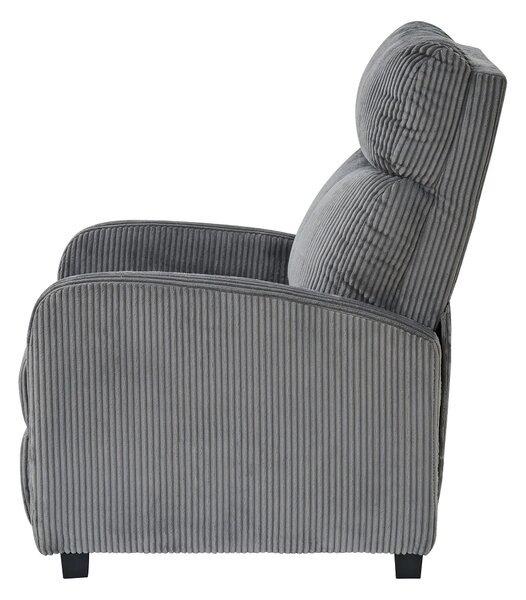 Fotoliu de relaxare, Spatar Rabatabil 135°, Suport picioare extensibil, Material textil Corduroy, Gri 033-25