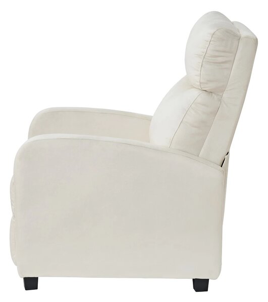 Fotoliu de relaxare, Spatar Rabatabil 135°, Suport picioare extensibil, Catifea, Bej Velvet-01