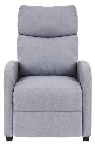 Fotoliu de relaxare, Spatar Rabatabil Înclinare 135°, Suport picioare extensibil, Material textil, Gri Barrel-83