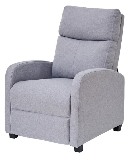 Fotoliu de relaxare, Spatar Rabatabil Înclinare 135°, Suport picioare extensibil, Material textil, Gri Barrel-83