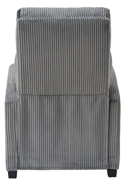 Fotoliu de relaxare, Spatar Rabatabil 135°, Suport picioare extensibil, Material textil Corduroy, Gri 033-25