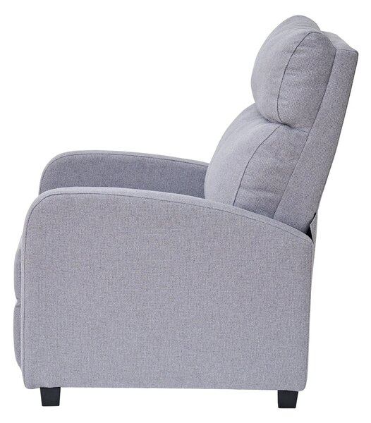 Fotoliu de relaxare, Spatar Rabatabil Înclinare 135°, Suport picioare extensibil, Material textil, Gri Barrel-83