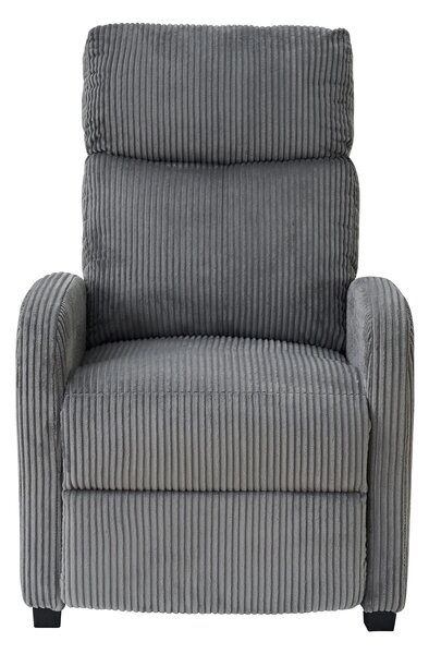 Fotoliu de relaxare, Spatar Rabatabil 135°, Suport picioare extensibil, Material textil Corduroy, Gri 033-25
