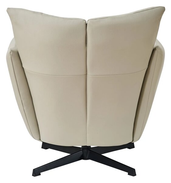 Fotoliu Accent Pivotant 360° – Design Modern, Bază Metalică Neagră, Tapițerie PU Premium, Bej