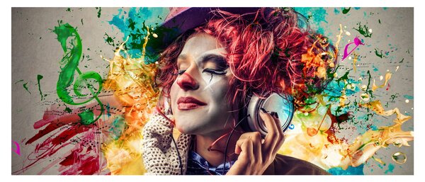 Tablou - Artista cu căști (120x50 cm)