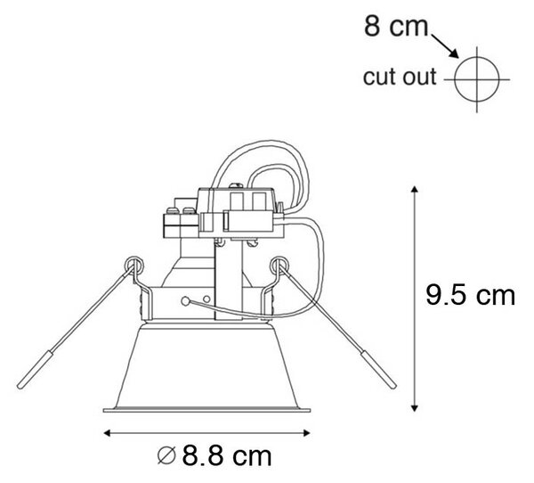 Set de 6 spoturi încastrate moderne negre, rotative și înclinabile - Alloy