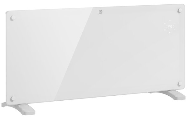HOMCOM Aerotermă Electrică cu Temperatură Reglabilă, Termostat și Protecție la Supraîncălzire, 87x21,5x44,5 cm, Alb | Aosom Romania