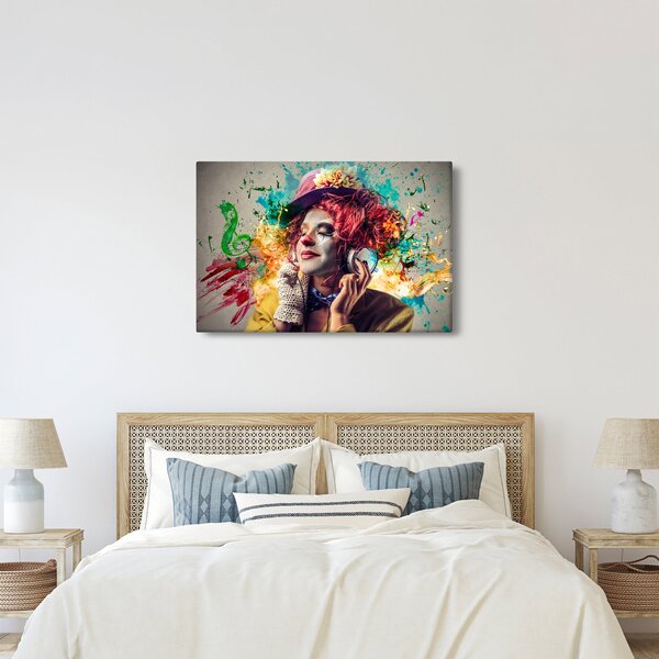 Tablou - Artista cu căști (90x60 cm)