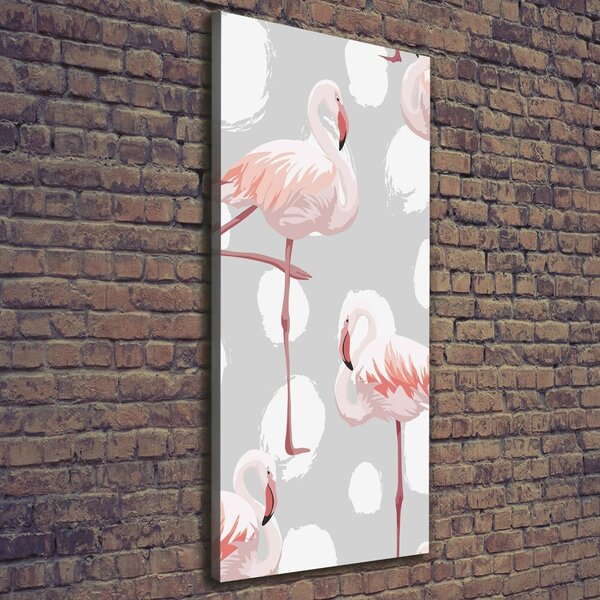 Tablou canvas Flamingos și puncte