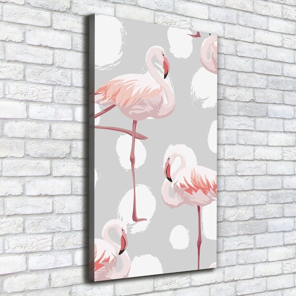 Tablou canvas Flamingos și puncte