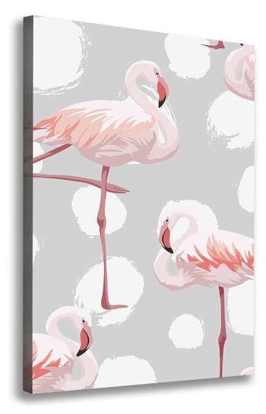 Tablou canvas Flamingos și puncte