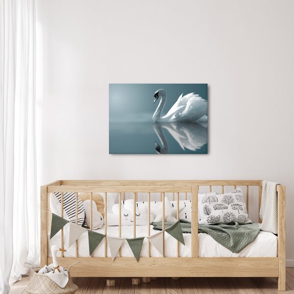 Tablou -Lebădă albă (70x50 cm)