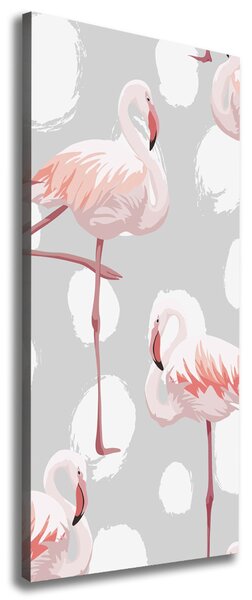 Tablou canvas Flamingos și puncte