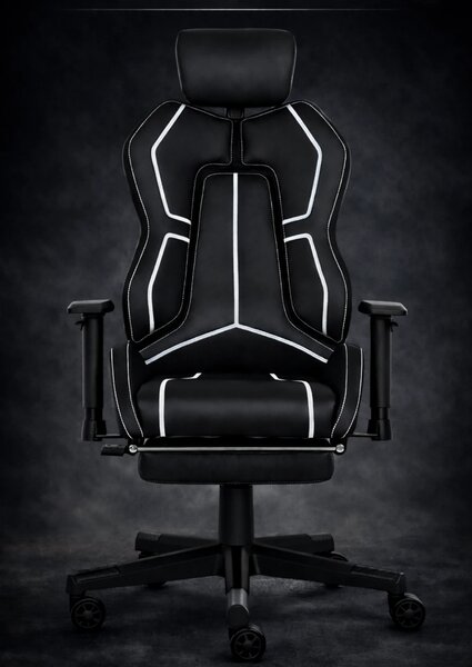 LUMINA X-Motion Core – Gaming & Office –Ergonomie, Confort Total, PU, Negru/Alb