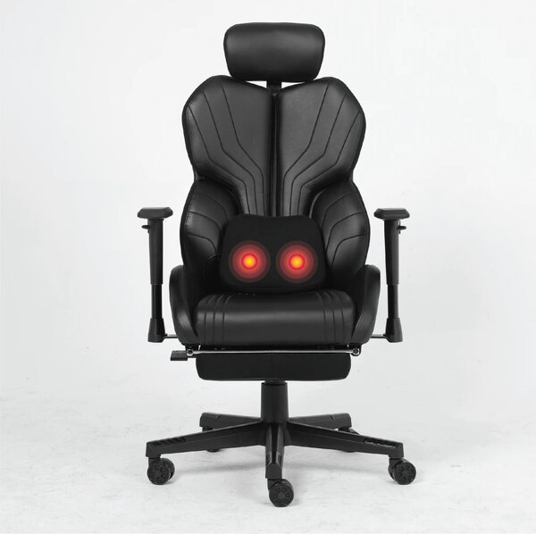 LUMINA X-Motion Confort – Susținere Lombară Avansată, Masaj Integrat și Relaxare Ergonomică Totală, PU, Negru