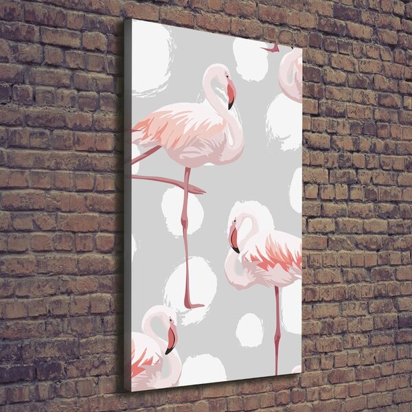 Tablou canvas Flamingos și puncte
