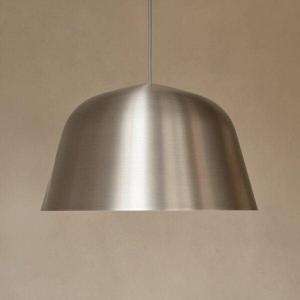 Lustră Pendul Muuto, reglabil, Gri, Camera de zi, Aluminiu, Design