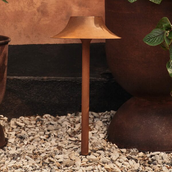Lampa solară Cortivo cu țeapă, culoare ruginie, 46 cm
