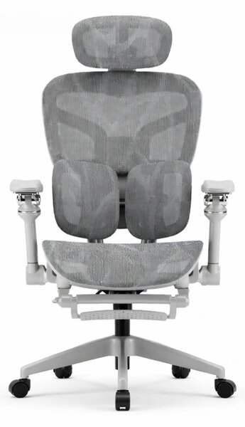 AEROMAX PRO SLIDING Scaun ergonomic, Sezut Translatie, cotiere 6D, Tetiera 3D, Suport lombar dublu ajustabil, Suport picioare, Umeras, Full Mesh, Gri