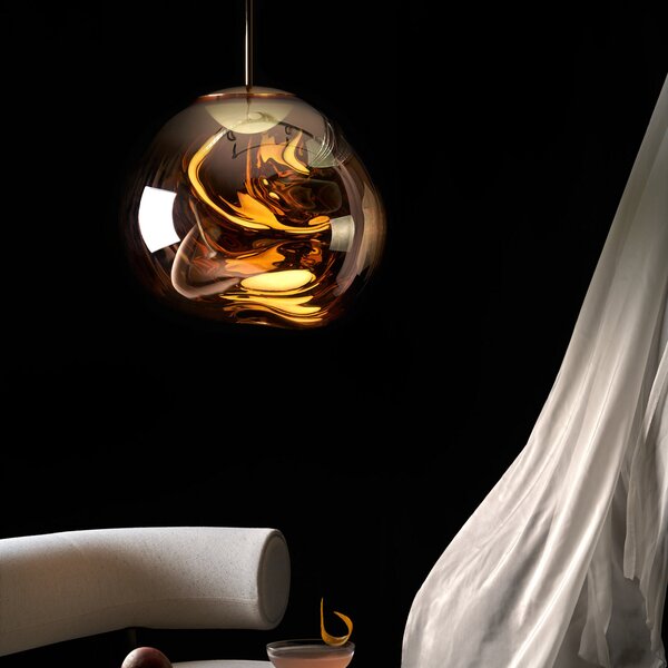 Lustră Pendul Tom Dixon, Melt Mini, reglabil, Auriu / Alamă, Camera de zi, Plastic, Design