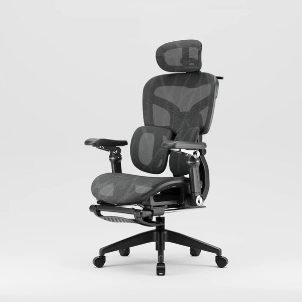 AEROMAX PRO SLIDING Scaun ergonomic, Sezut Translatie, cotiere 6D, Tetiera 3D, Suport lombar dublu ajustabil, Suport picioare, Umeras, Full Mesh, Negru