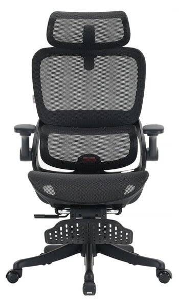 Scaun ergonomic SIHOO B100-PRO, cotiere 4D, tetiera 3D, mecanism multifunctional inclinare/blocare, suport picioare, pivotant, Mesh, Negru