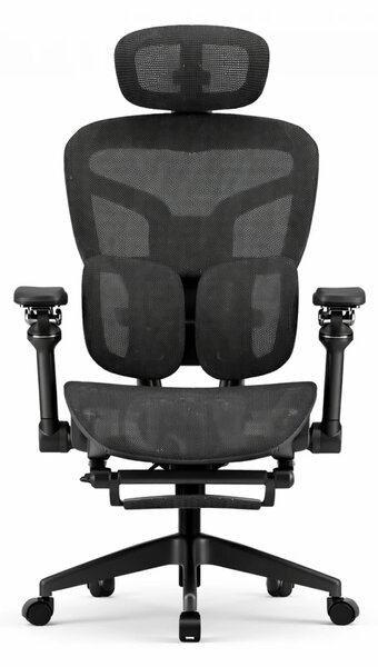 AEROMAX PRO SLIDING Scaun ergonomic, Sezut Translatie, cotiere 6D, Tetiera 3D, Suport lombar dublu ajustabil, Suport picioare, Umeras, Full Mesh, Negru