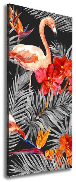 Imprimare tablou canvas Flamingos și flori