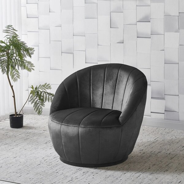 Fotoliu Rotativ – Design Modern și Confortabil, Material Textil, stofă Monolith Negru