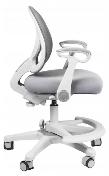 FlexGrow Junior YB1059 - Scaun Ergonomic pentru Copii, spatar reglabil, cotiere reglabile, inaltime reglabila, suport picioare ajustabil, Mesh, Gri